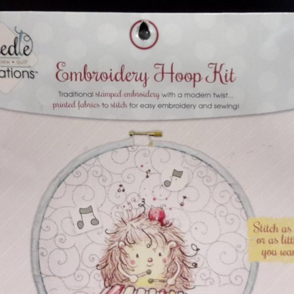 Embroidery Hoop KIT, H is For Hedgehog, 8" Picture DIY by Needle Creations New - Picture 4 of 10
